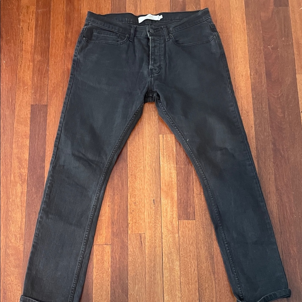 Topman Charcoal Skinny Jeans